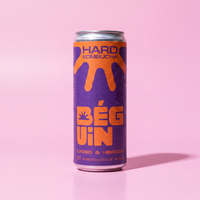Canette 33 cl de Béguin Cassis Hibiscus, hard kombucha bio à 5 %