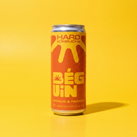 Canette 33 cl de Béguin Mangue Passion, hard kombucha bio à 5 %