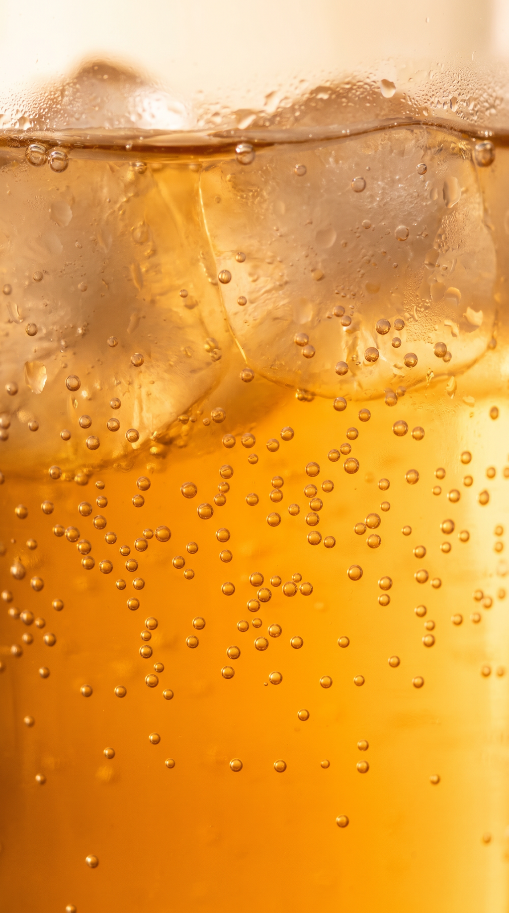 Macro sur les bulles fines du hard kombucha Mangue Passion